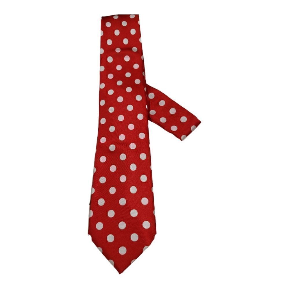 MEN'S ST. PATRICK RED/WHITE POLKA DOT TIE & POCKET SQUARE SET.